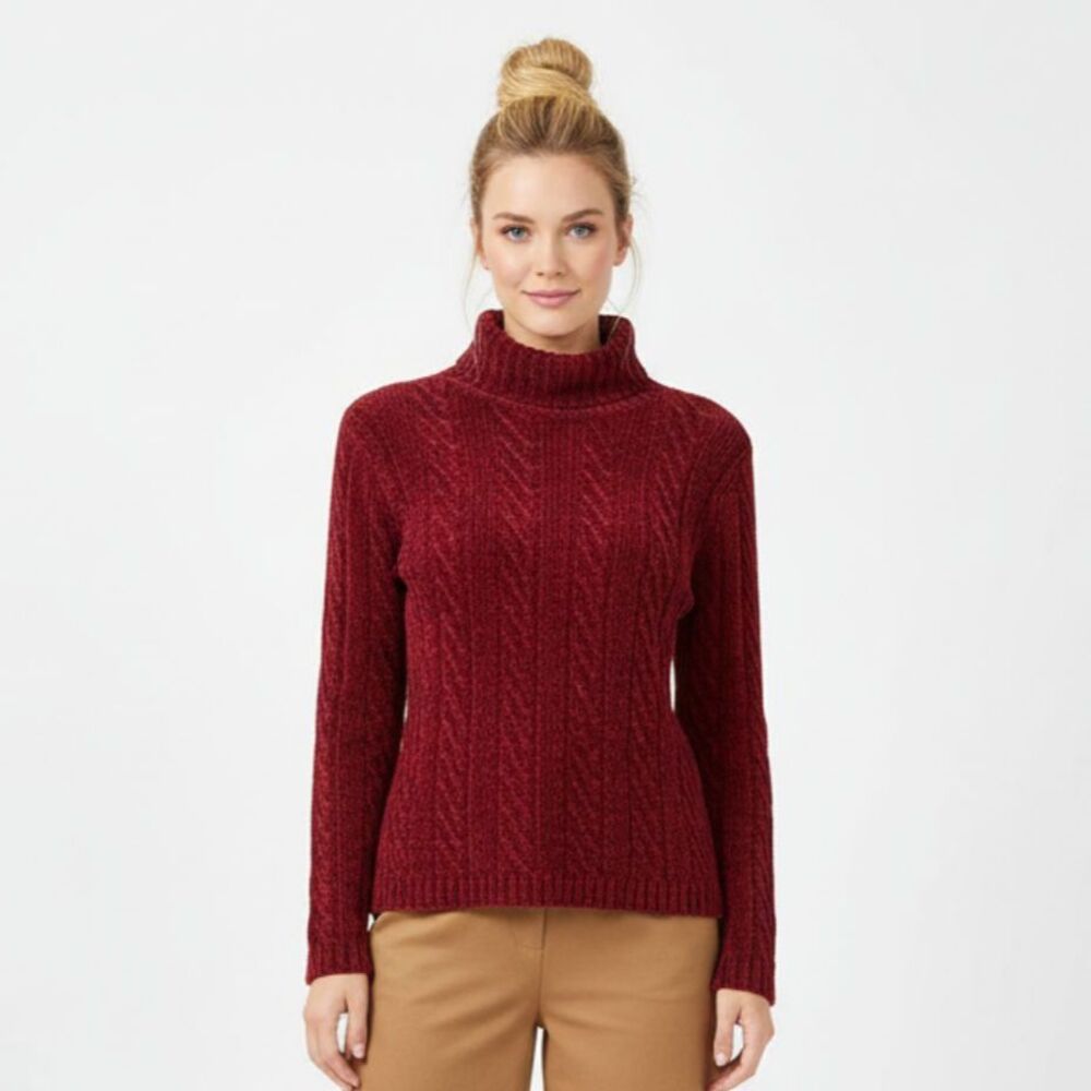 Emanuel Ungaro Red Soft Long Sleeve Turtleneck Sweater S